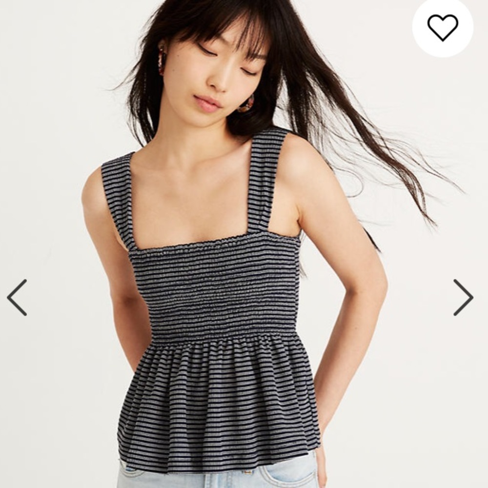 Madewell Smocked Peplum Tank